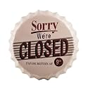 EAZYWAGON Decorative Metal Bottle Caps Wall Sign Plates - 14X14 Inches – We Are Closed | Metal Sign Wall Hanging Bottle Cap for Home, Bar &amp; Cafe Decoration | Retro &amp; Vintage Scratch Look Wall Plaques