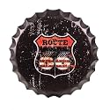 EAZYWAGON Decorative Metal Bottle Caps Wall Sign Plates - 14X14 Inches – Us Route66 | Metal Sign Hanging Bottle Cap for Home, Bar &amp; Cafe Decoration | Retro &amp; Vintage Scratch Look Wall Plaques