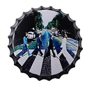 Eazy Wagon - Art Home Bar Wall Decor | Metal Bottle Caps Wall Sign Plates for Retro &amp; Vintage Scratch Look Gifts | Cafe Decoration Plate - 14 x 14 inches (THE BEAT LES ABBY ROAD)