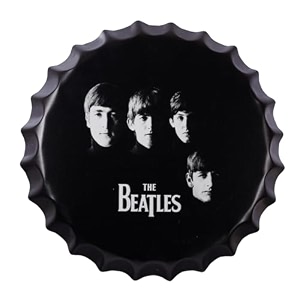 eazy wagon - art home bar wall decor  metal bottle caps wall sign plates for retro amp vintage scratch look gifts  cafe decoration plate - 14 x 14 inches the beat les men