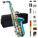 Eb Sky Blue Alto Saxophone - Beginner &amp; Student Model, Professional Quality