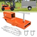 EBESTTECH Forklift Ball Hitch Attachment with Chain Orange