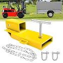 EBESTTECH Forklift Trailer Ball Hitch Attachment with Chain Yellow