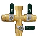 EBH Garden Hose Splitter 3 Way, Heavy Duty Solid Brass Hose Splitter with Shutoff Valves, Water Spigot Splitter With 304 Stainless Steel Handle, Full Flow Outdoor Faucet Splitter, 3/4" GHT Thread