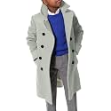 Ebifin Boys Notch Lapel Double Breasted Long Trench Coat Casual Classic Peacoat