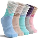 EBMORE 5 Pairs Womens Merino Wool Hiking Socks Thermal Warm Winter Boot Crew Cushion Work Gift Socks