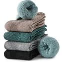 EBMORE Merino Wool Socks for Women Hiking Thermal Warm Winter Thick Boot Cozy Crew Comfy Work Socks for Ladies 5 Pairs