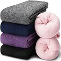 EBMORE Merino Wool Socks for Women Hiking Thermal Warm Winter Thick Boot Cozy Crew Comfy Work Socks for Ladies 5 Pairs