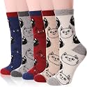 EBMORE Merino Wool Socks for Women Hiking Thermal Warm Winter Thick Boot Cozy Crew Comfy Work Socks for Ladies 5 Pairs
