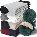 EBMORE Merino Wool Socks for Women Hiking Thermal Warm Winter Thick Boot Cozy Crew Comfy Work Socks for Ladies 5 Pairs