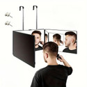 EBOFAB 3 Way Adjustable Self Hair Cutting Tools Mirror with Telescoping Hooks Magnifying Mirror