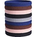 EBOOT 20 Pieces Large Stretchy Hair Ties Elastic Braids Bands Ponytail Holders Headband for Thick Heavy and Curly Hair School Home(Natural Color,5 cm in Diameter, 1 cm in Width)