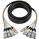 EBXYA 8 Channel XLR Snake Cables 25ft - XLR Male to Female Snake Cable