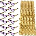 Ecally 24 Pcs 80s 90s Hip Hop Costume Jewelry Rapper Sunglasses Gold Chain for Women Men Gold Chain Necklace Costume Accessory