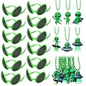 Ecally 24 Pcs Halloween Green Alien UFO Party Favors Decor