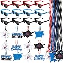 Ecally 24 Pcs Halloween Spider Party Favors Decor Sunglasses Necklaces