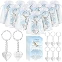 Ecally 40 Set Funeral Favors for Guest, Memorial Keychains, Angel