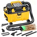 Ecarke 2.5 Gal Cordless Wet Dry Vacuum Compatible with DeWalt 20V Battery, 3-in-1 Shop Vac with Washable HEPA & Brushless Motor, 15KPa Suction, 4 Attachments for Garage Car Workshop (Tool Only)
