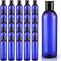 Eccliy 48 Pack 8oz Empty Plastic Squeeze Bottles with Disc Caps Travel Containers Refillable Plastic Empty Bottles with Caps for Shampoo, Lotions, Liquid Body Soap, Creams (Blue)