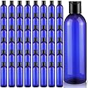 Eccliy 72 Pack 8oz Empty Plastic Squeeze Bottles with Disc Caps Travel Containers Refillable Plastic Bottles Empty with Caps for Shampoo, Lotions, Liquid Body Soap, Creams (Blue)