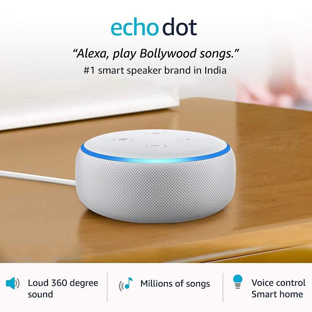 Echo Dot (3rd Gen) - #1 smart speaker brand in India with Alexa (White ...