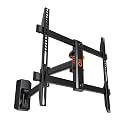 ECHOGEAR SwiftStud Swivel Full Motion TV Wall Mount for TVs Up to 60" - Smooth Extention, Tilt - Wall Template for Easy Install On 1 Stud - Level & Hide Cables After Install