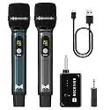 ECHOMUSSY Dual Rechargeable Wireless Microphones for Karaoke & Singing