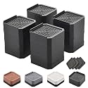 EclatBain Adjustable Bed Risers 3.6&5.3 Inch, 4000 lbs, 4 Large Pack Black