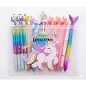 Eclet 14PCS Unicorn Stationery Combo Set for Kids | Unicorn Pen & Pencil Collection with A5 Pouch | Gel Pens, Water Pens, Star Pens, Fur Pen & Unicorn Pencils | Multicolor Gift Set