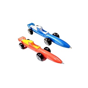 eclet cool racing car ballpoint pen novelty retractable sports car pen cute fun pens blue ink for school party office stationery pack of 2