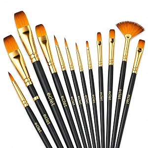 eclet craft painting brushes set of 12 professional round pointed tip nylon hair artist acrylic paint brush for acrylicwatercoloroil painting