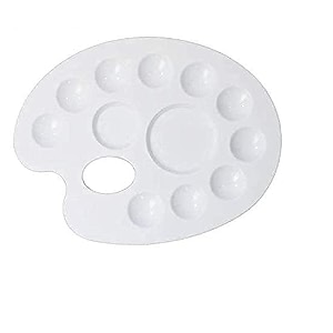 eclet large elliptical shape colour pallete paint mixing palette painting plate watercolor pallet tray for acrylic paints palate for colouring with 12 compartments for artists students kids