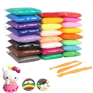 eclet pack of 12 air dry clay colorful children soft clay creative art crafts gifts for kids-multi color non-toxic modeling magic fluffy foam bouncing clay putty kit for kids with tools 69