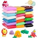 Eclet (Pack of 12) Air Dry Clay, Colorful Children Soft Clay, Creative Art Crafts, Gifts for Kids-Multi Color. Non-Toxic Modeling Magic Fluffy Foam Bouncing Clay Putty Kit for Kids with Tools .75