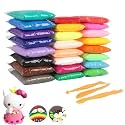 Eclet (Pack of 12) Air Dry Clay, Colorful Children Soft Clay, Creative Art Crafts, Gifts for Kids-Multi Color. Non-Toxic Modeling Magic Fluffy Foam Bouncing Clay Putty Kit for Kids with Tools .69