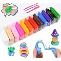 Eclet (Pack of 12) Air Dry Clay, Colorful Children Soft Clay, Creative Art Crafts, Gifts for Kids-Multi Color. Non-Toxic Modeling Magic Fluffy Foam Bouncing Clay Putty Kit for Kids with Tools .60