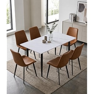 Eclipse Six Seater Faux Marble Dining Set