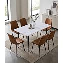 Eclipse Six Seater Faux Marble Dining Set