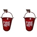 ECO FIRE 9Ltr Red Rust-Resistant Fire Safety Bucket for Fireplace – Durable Ashes Carrier & Container for Indoor/Outdoor Wood Burning (Pack of 2)