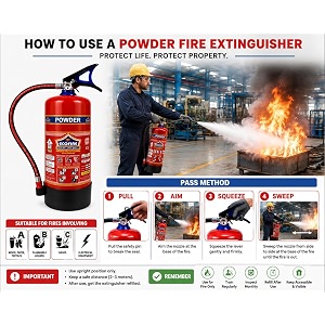 eco fire premium abc dry powder e fire extinguisher isi mark with wall mount hook for home kitchen office school and industrial use is15683 capacity 9 kg