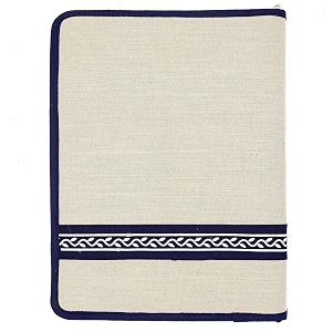 eco-friendly jute file folder  handcrafted document folder with button closure  reusable office amp conference file holder blue pasting jute