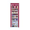 Collapsible Portable Foldable Wardrobe Storage Shelves Organizer for Clothes Racks Fabric Almirah and Shoe Rack Non Rustable Iron (4 Layer, Blue)