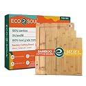 ECO SOUL Bamboo Cutting Board[Set of 3], Wooden Vegetable Chopping Board