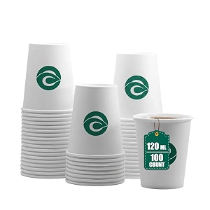 eco soul white disposable paper cups120ml pack of 100 tea amp coffee
