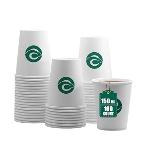 eco soul white disposable paper cups150mlpack of 100 tea amp coffee