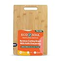 ECO SOUL Bamboo Cutting Board with Built-in Knife Sharpener, XL[40x26cm]