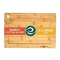 ECO SOUL Bamboo Wooden Cutting Board Large, 40x26x1.8cm, Knife-Friendly