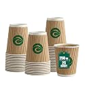 ECO SOUL Ripple Paper Cups[250ml],Pack of 25, Disposable Coffee Cups