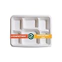 ECO SOUL [50 Pack, 3-Compartment Disposable Meal Tray | Compostable Bagasse Plates | Eco-Friendly Biodegradable Dinner Plates | Party, Wedding, Event Plates