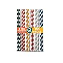 ECO SOUL [8 MM, 200 Count] Biodegradable Multicolor Paper Straws | Disposable Drinking Rainbow Eco-Friendly Compostable Paper Straws | Cocktail Cold Drink Juice Smoothie Non-Bendable